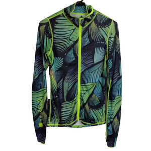 Tutublue Rash Guard Womens S Green Swim Surf Full Zip Wings Butterfly